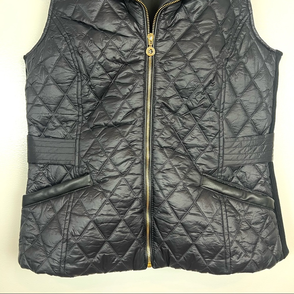 New Marc New York Andrew Mark Chic Jacket Vest Size Small Zip Up Black - Picture 9 of 16